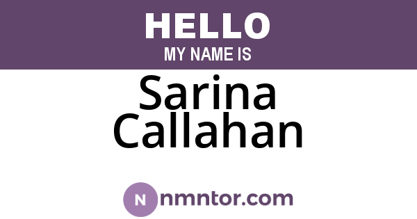 Sarina Callahan