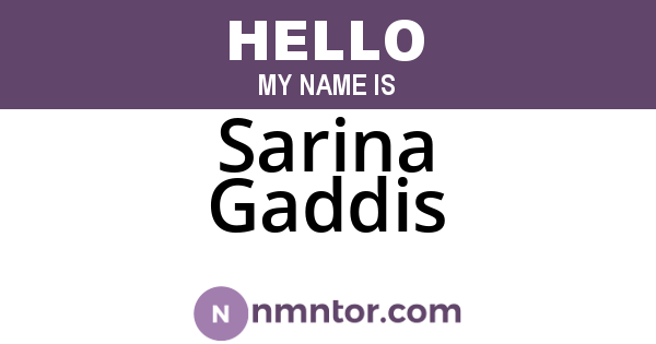 Sarina Gaddis