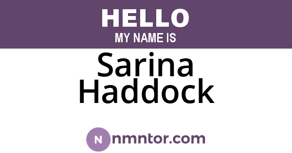 Sarina Haddock