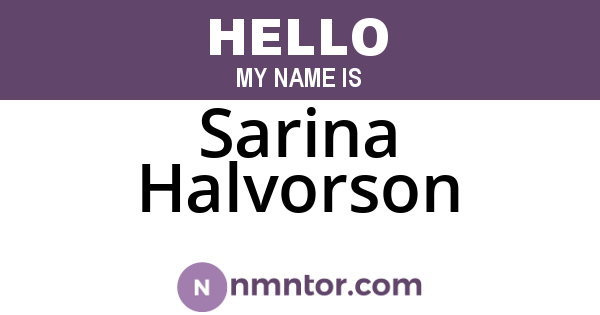 Sarina Halvorson