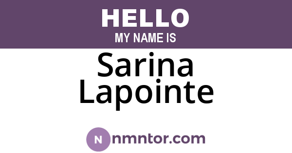 Sarina Lapointe