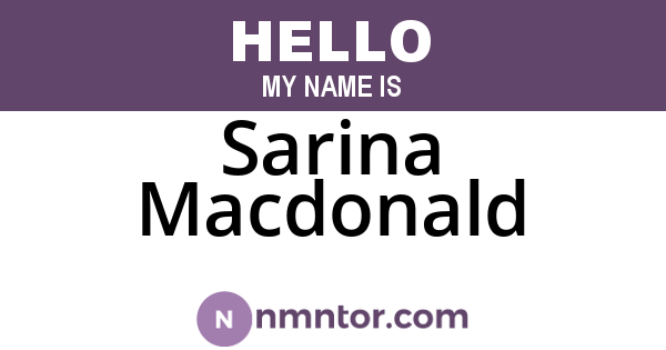 Sarina Macdonald