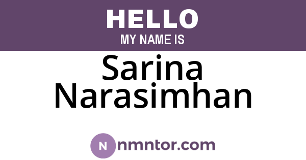 Sarina Narasimhan