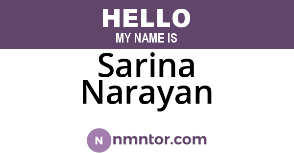 Sarina Narayan
