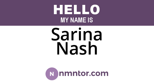 Sarina Nash