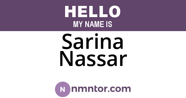 Sarina Nassar