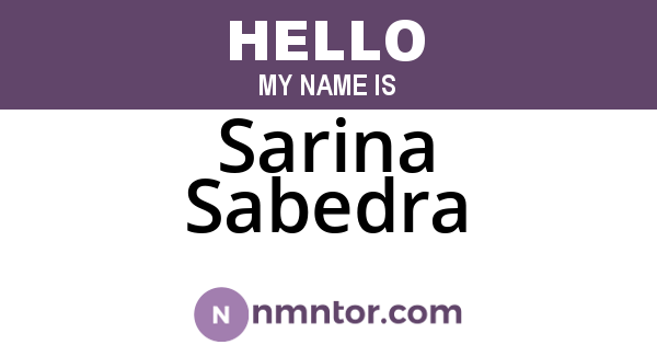 Sarina Sabedra