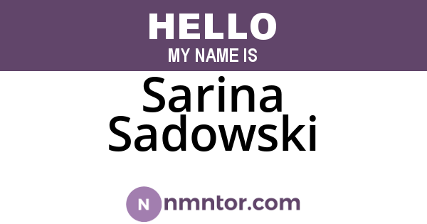 Sarina Sadowski