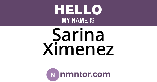 Sarina Ximenez