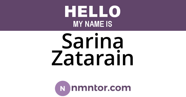 Sarina Zatarain