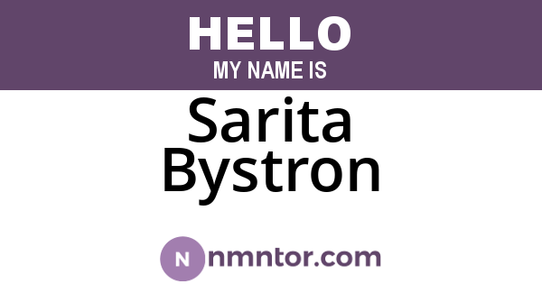 Sarita Bystron