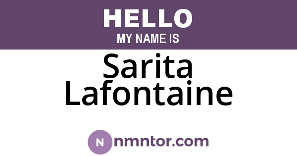 Sarita Lafontaine