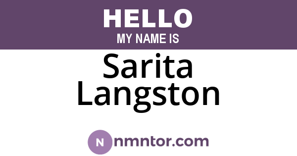 Sarita Langston