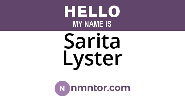 Sarita Lyster