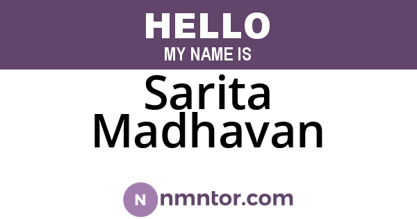 Sarita Madhavan