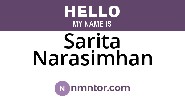 Sarita Narasimhan