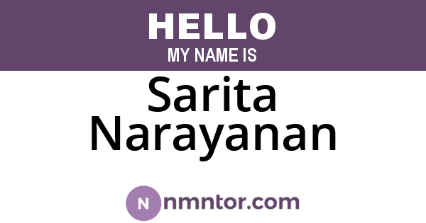 Sarita Narayanan
