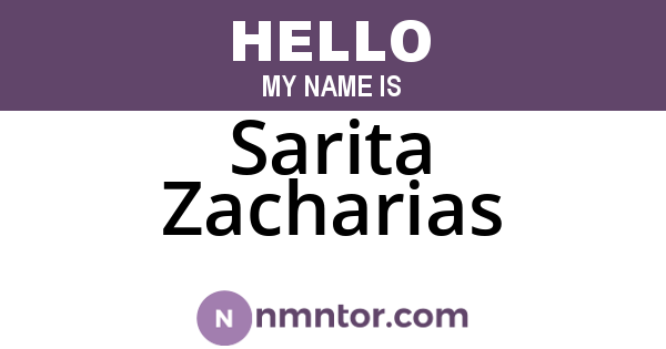 Sarita Zacharias