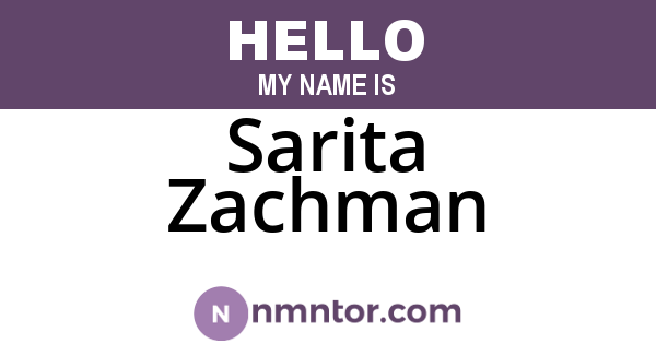 Sarita Zachman