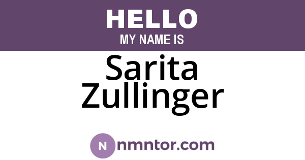 Sarita Zullinger