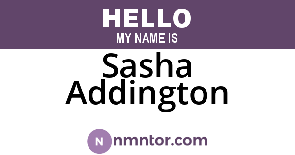 Sasha Addington