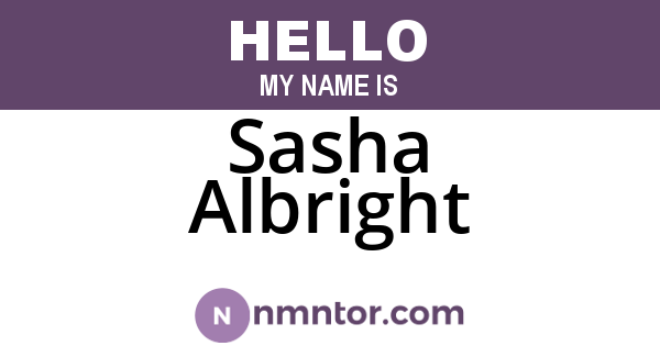 Sasha Albright