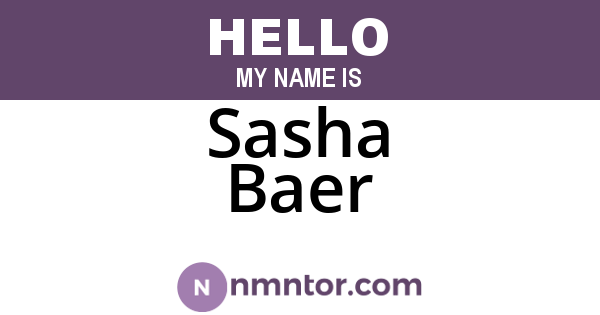 Sasha Baer
