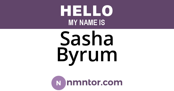 Sasha Byrum