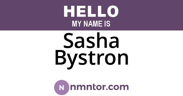 Sasha Bystron