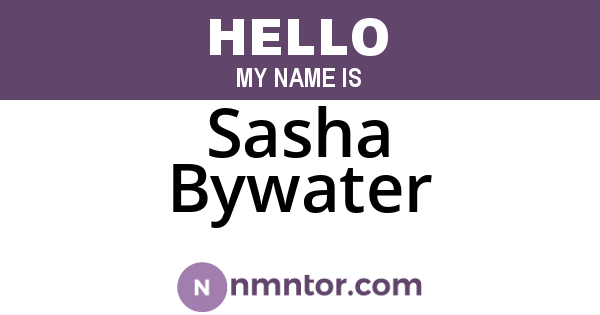 Sasha Bywater