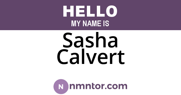 Sasha Calvert