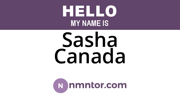 Sasha Canada