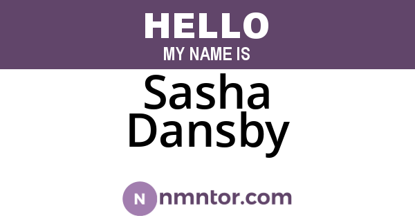 Sasha Dansby