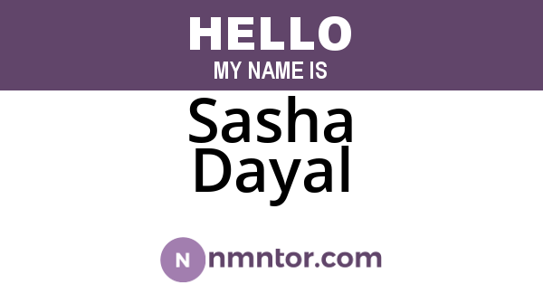 Sasha Dayal
