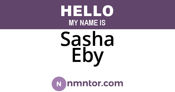 Sasha Eby