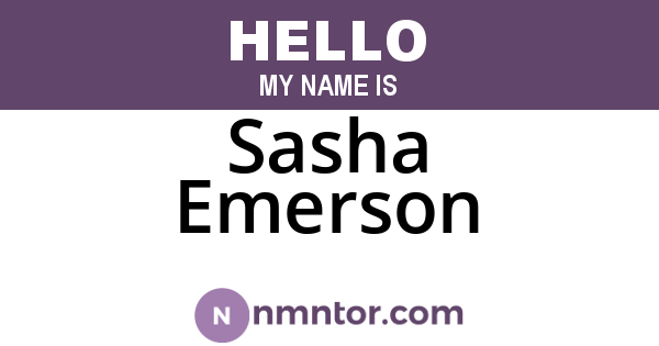 Sasha Emerson