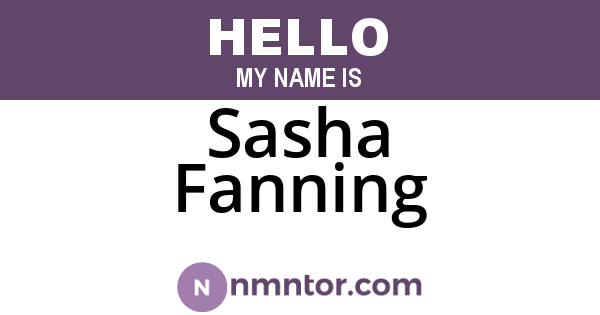 Sasha Fanning