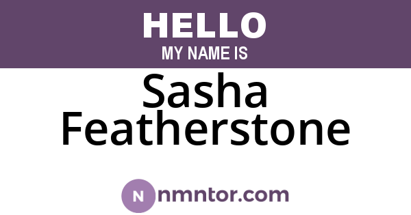 Sasha Featherstone