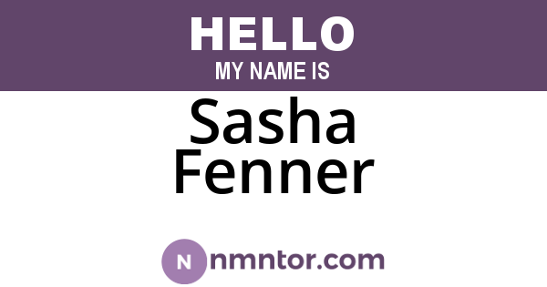 Sasha Fenner
