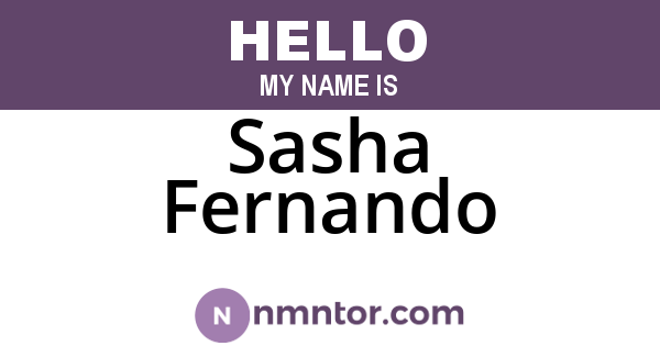 Sasha Fernando