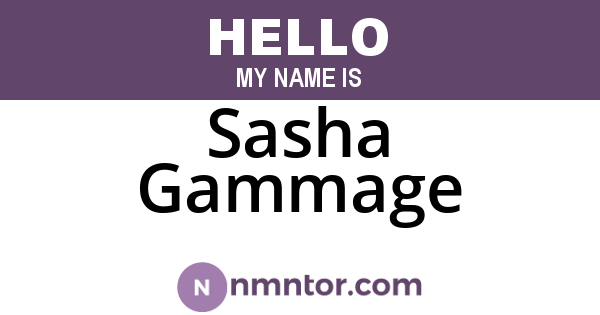 Sasha Gammage