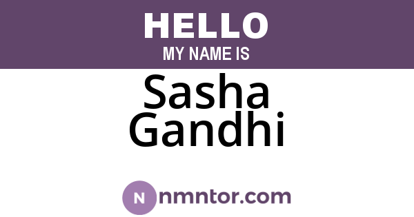 Sasha Gandhi
