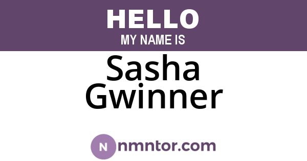 Sasha Gwinner