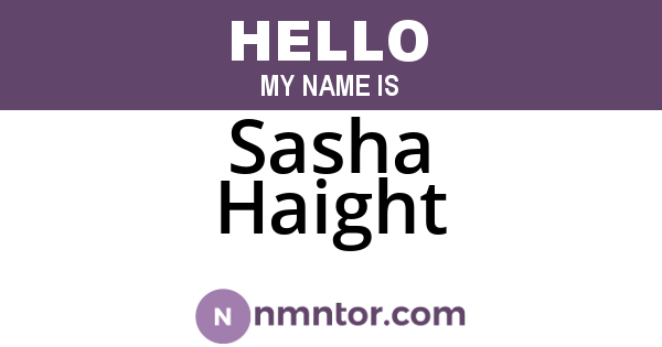 Sasha Haight