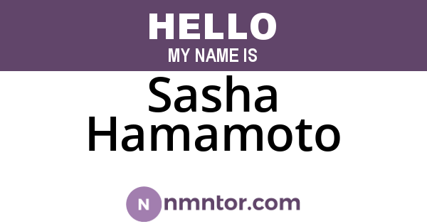 Sasha Hamamoto