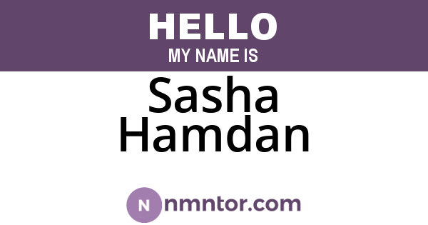 Sasha Hamdan