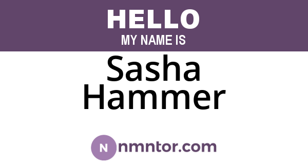 Sasha Hammer