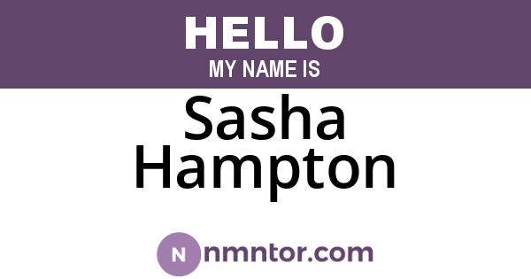 Sasha Hampton