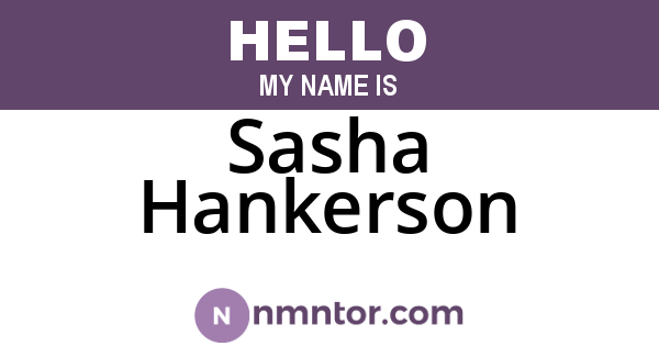 Sasha Hankerson