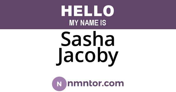 Sasha Jacoby
